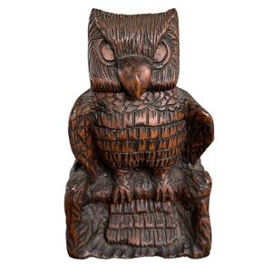 Handcarved Wooden Owl